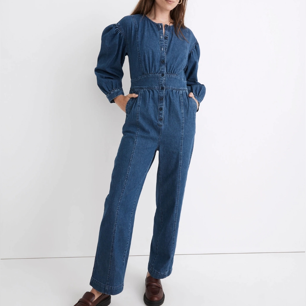 Madewell Denim Straight-Leg Jumpsuit Size 2